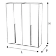 Dama Bianca 4-doors cabinet