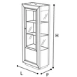 Dama Bianca Day 1-door display cabinet