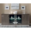 Platinum/Roma Day Glamour 4-ajtós vitrines tálalószekrény - ezüst nyír