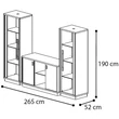 Platinum/Roma Day SLIM TV set (3-doors vitrines buffet chest of drawers + 2x 1-door display cabinet) - silver birch