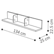 Elite Day L-shaped shelf - veined walnut