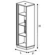 Platinum/Roma Day SLIM 1-door display cabinet - silver birch