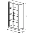 Platinum/Roma Day SLIM 2-doors display cabinet - silver birch