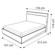 Ambra Double bedstead with bedding container, with wooden headboard, and LED-light