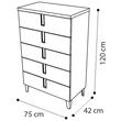 Ambra magas, fiókos komód - nyírfa