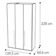 Maia 3-doors cabinet - silver birch