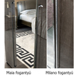 Maia 6-ajtós gardróbszekrény, 4 tükrös ajtóval - ezüst nyír