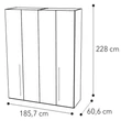 Maia 4-doors cabinet - silver birch