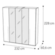 Maia 5-doors cabinet, with 3 mirrored doors - silver birch