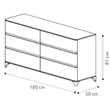 Maia Double chest of drawers - silver birch