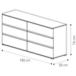 Maia Double chest of drawers - silver birch