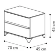 Maia MAXI Night table - silver birch