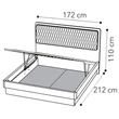 Maia Double bedstead with LUNA bedding container, VELLUTO MIRAGLIO 617 BLU - birch