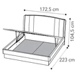 Maia TRENDY Double bedstead with LUNA bedding container - silver birch