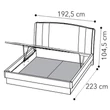 Maia TRENDY Double bedstead with LUNA bedding container - silver birch
