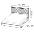 Maia Double bedstead VELLUTO MIRAGLIO 205 FUMO - silver birch