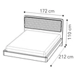 Maia Double bedstead VELLUTO MIRAGLIO 205 FUMO - silver birch