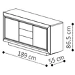 Elite Day 2-doors buffet chest of drawers with 3 drawers - veined walnut