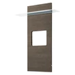 Elite Day TV wall panel with glass shelf and LED-light - birch