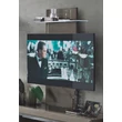 Elite Day TV wall panel with glass shelf and LED-light - silver birch