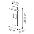 Elite Day TV wall panel with glass shelf and LED-light - birch