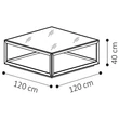 Elite Day Square shaped coffee table 120x120 cm - veined walnut