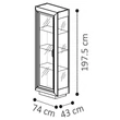 Elite Day 1-door display cabinet - veined walnut