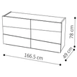 Tekno Double chest of drawers - silver birch