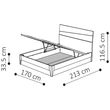 Tekno Double bedstead with bedding container - silver birch