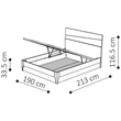 Tekno Double bedstead with bedding container - silver birch