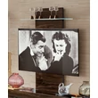 Elite Day TV wall panel with glass shelf and LED-light - veined walnut