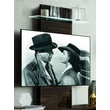 Volare Day TV wall panel with glass shelf and LED-light - veined walnut