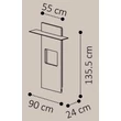 Volare Day TV wall panel with glass shelf and LED-light - veined walnut