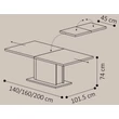 Volare Day Dining table 145x101.5 (+45 cm extendable) - veined walnut