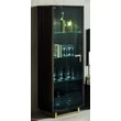 Volare Day 1-door display cabinet with lighting - veined walnut