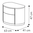 Maia ROUND Night table - silver birch