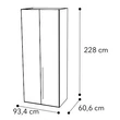 Smart 2-doors cabinet with MAIA handle - white