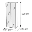 Smart 2-doors mirrored cabinet - veined walnut