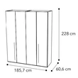 Smart 4-doors cabinet with MAIA handle - veined walnut