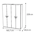 Smart 4-doors cabinet with VOLARE handle - veined walnut
