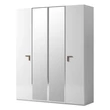 Smart 5-doors cabinet, with 3 mirrored doors with VOLARE handle - white