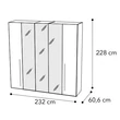 Smart 5-doors cabinet, with 3 mirrored doors with MAIA handle - veined walnut