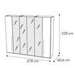 Smart 6-doors cabinet, with 4 mirrored doors with MAIA handle - white
