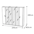 Smart 6-doors cabinet, with 4 mirrored doors with VOLARE handle - veined walnut