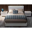 Smart Double bedstead with wooden headboard - white