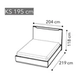 Smart Double bedstead with upholstered headboard - white