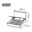 Smart Double bedstead with bedding container, with wooden headboard - veined walnut