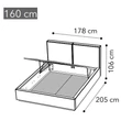 Smart CUBO Upholstered double bedstead with bedding container