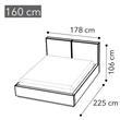 Smart CUBO Upholstered double bedstead