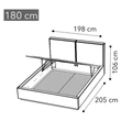Smart CUBO Upholstered double bedstead with bedding container
